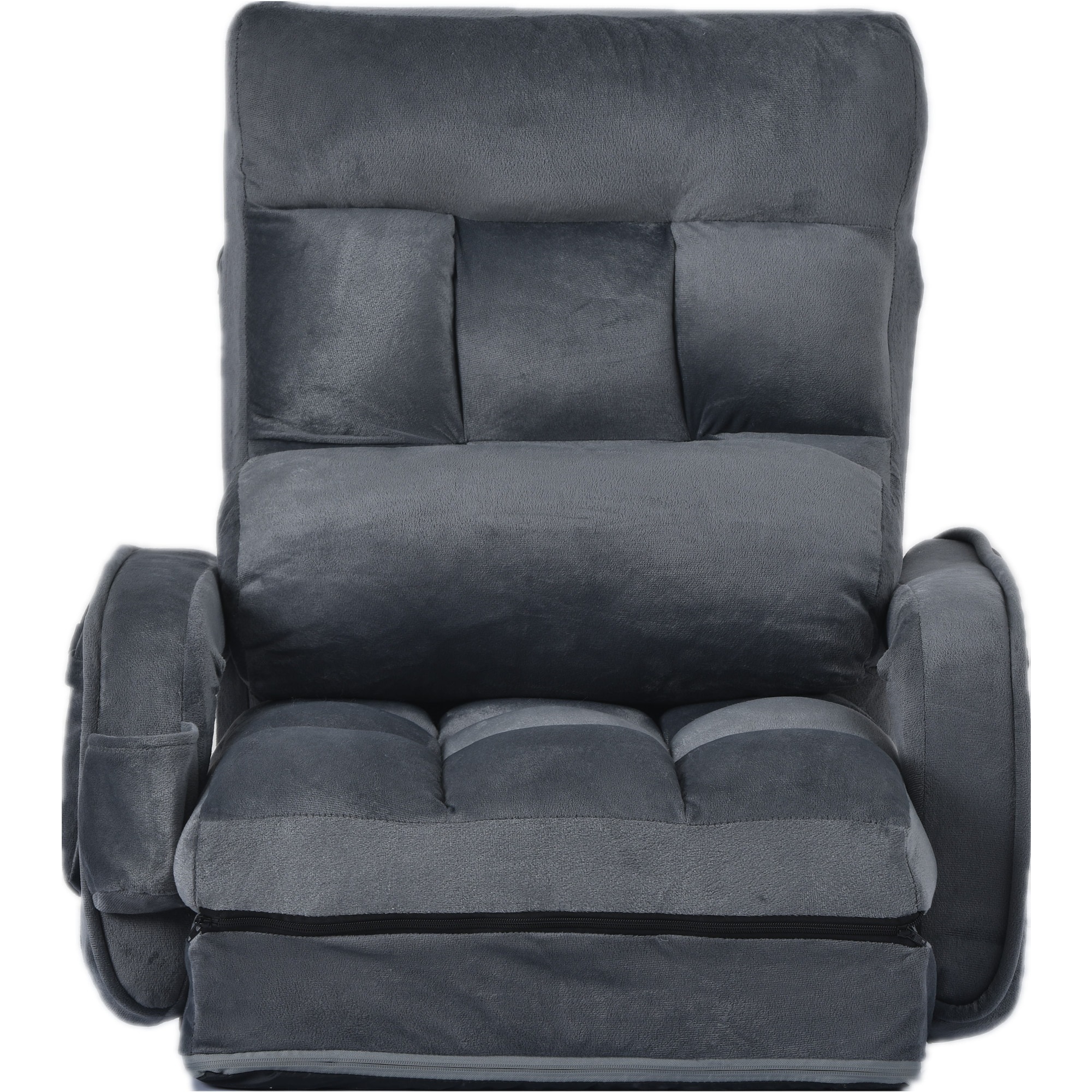 【国内即発送/無料配達】座椅子 リクライニング 14段ギア リクライニングチェアー ファブリック 座イス おしゃれ 椅子 チェアー いす イス コンパクト【ダークグレー】-104