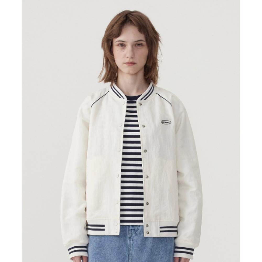 COVERNAT 女性用バーシティジャケットアイボリー