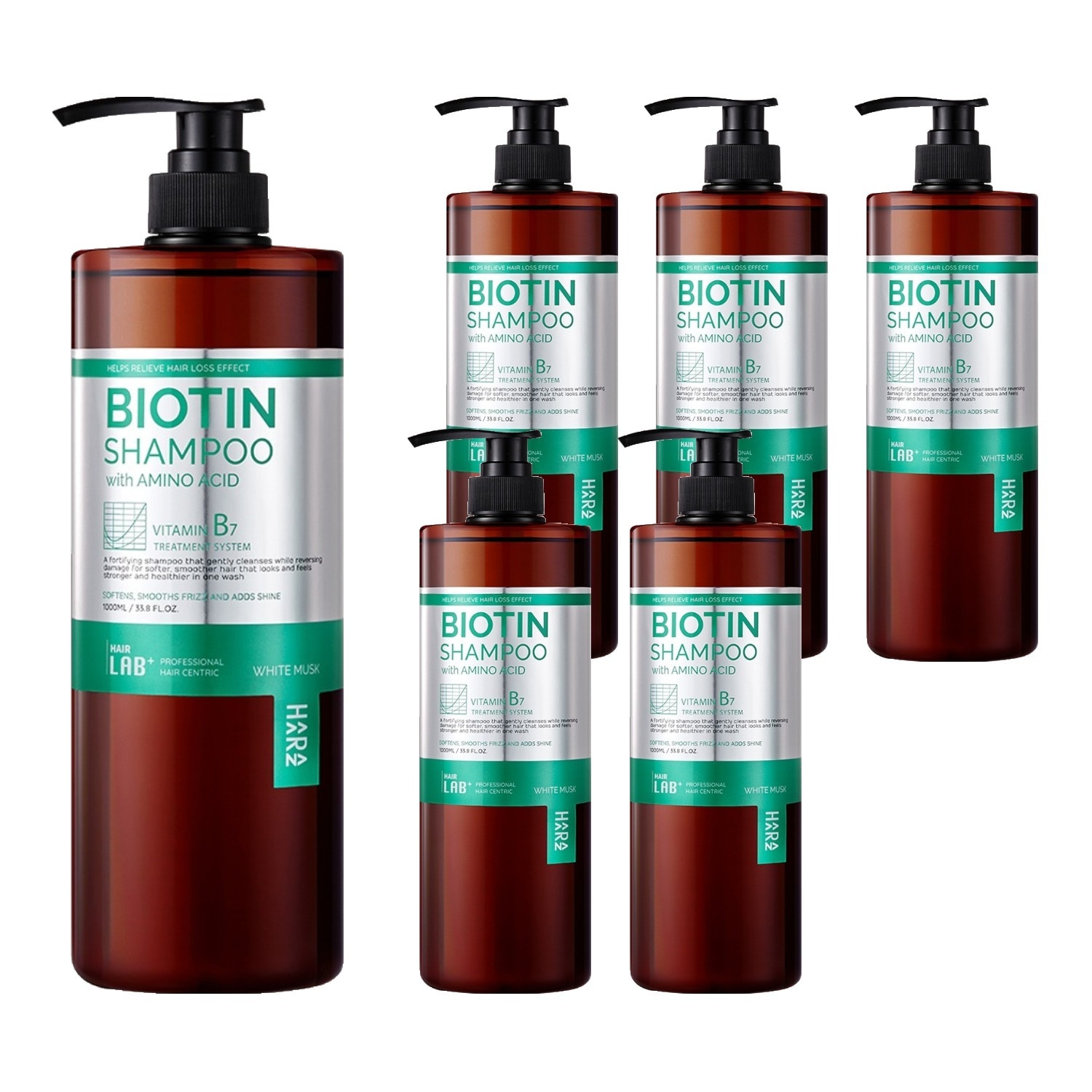 ビオチンシャンプーホワイトムスクの香り, 1L, 6個