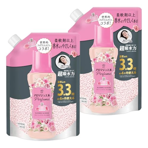 レノア ハピネス アロマジュエル 香り付け専用ビーズ ブルーミングブロッサム 詰め替え 1410mL ×2袋【まとめ買い】 [大容量]