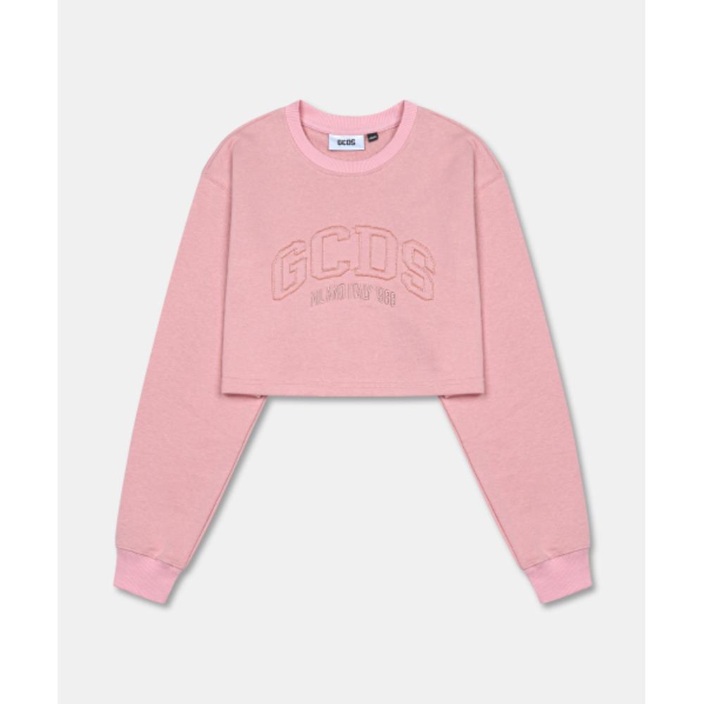 GCDS LOUNGE LOGO CROP CREWNECK DKSOA21065PI
