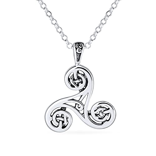 [ブリングジュエリー]セルティックトリニティノットtriskeleスパイラルラリエットスターリングシルバー925製