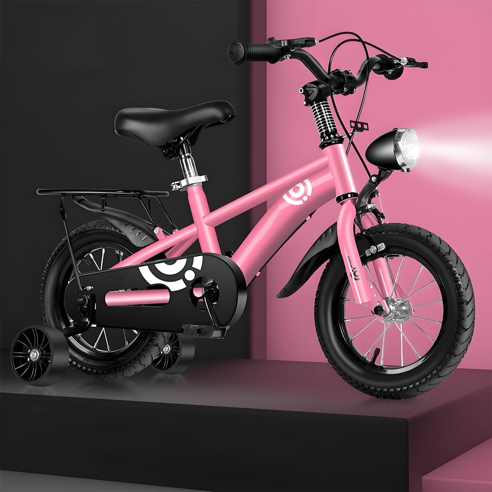 12/14/16/18インチ 子供用自転車 小学生 幼児用 自転車 補助輪付き LED照明 前後輪ブレーキ付き 調節可能なシートとハンドルバーの高さ 多色 B ピンク 18インチ 17,708円