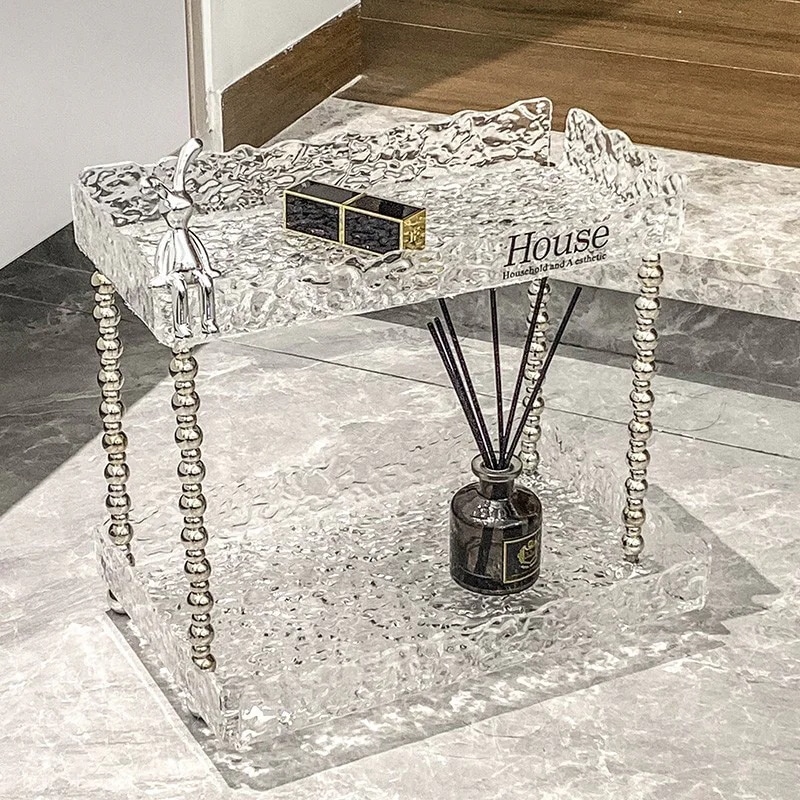 軽い豪華なバスルーム化粧品保管ボックスバスルームカウンタートップスキンケア製品ストレージ透明な香水ラックinsシンプル