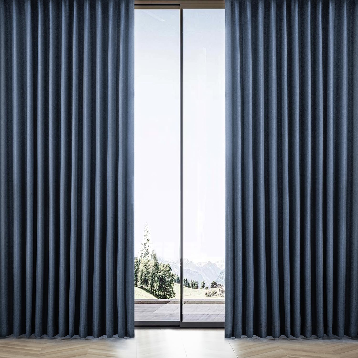 AIFY 防炎 カーテン 遮光 2枚組 セット 1級遮光 寝室 リビング用 UVカット 断熱 保冷 保温 遮熱 防寒 防音 ドレープカーテン 形態記憶加工済み 冷気遮断 省エネ 節電対策 厚手 無地