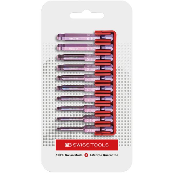 PB SWISS TOOLS ピービースイスツールズ 10本組 段付きボールポイントビットセット ビットホルダー付 パッケージ仕様 E6.715CN