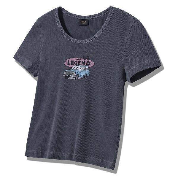 JQ2TSF215_女性用ガーメントダイイング リブ クロップTシャツ