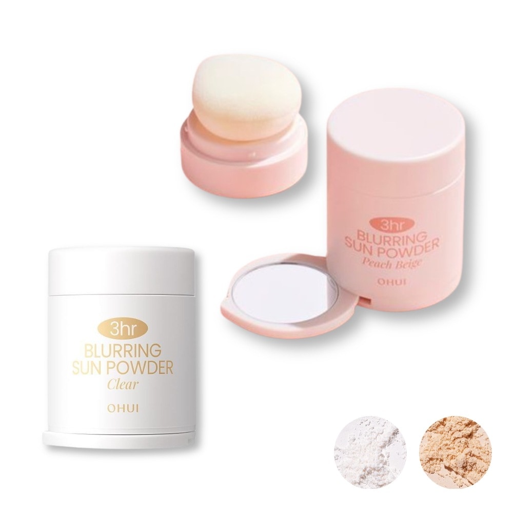 【正規品】 3hr ブラーリング サンパウダー 20g日焼け止め＆皮脂ケア＆毛穴ぼかしクリア/ピーチベージュ 2色 SPFケア UVフェイスパウダー
