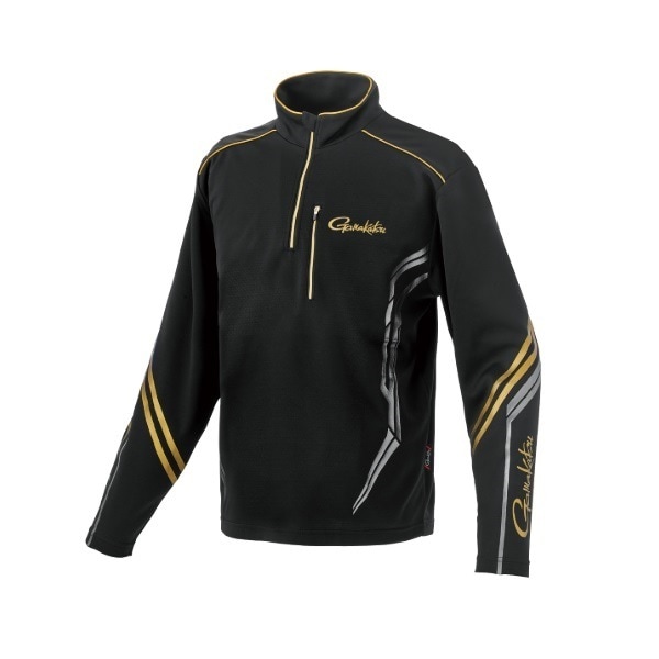 がまかつ ウェア GM3778 UDジップシャツ ブラック/ゴールド LL