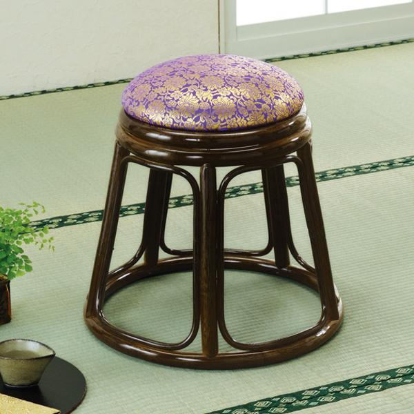 ラタンスツール 金襴座椅子 スタッキング 高さ43cm ラタン 椅子 イス いす 法事 仏事