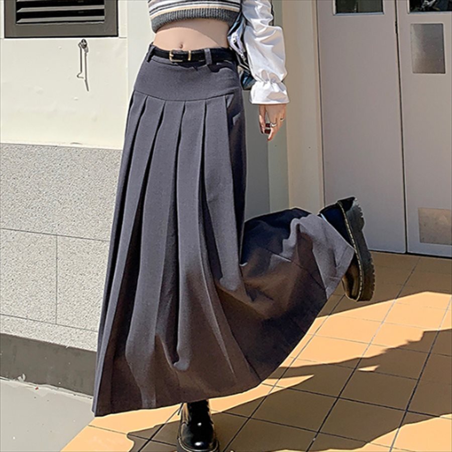 スカート 2色 ロングスカート マキシスカート ロング丈 アンクル丈 マキシ丈 フレア Aライン プリーツ シンプル かわいい 大人可愛い きれいめ カジュアル 大人 上品 おしゃれ