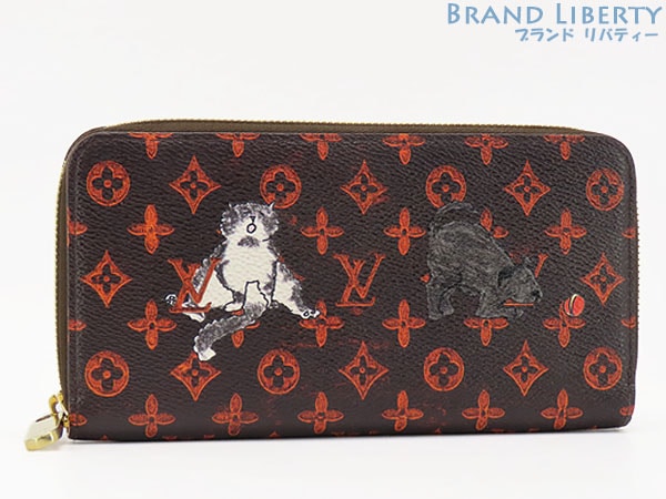限定美品ルイヴィトントランスフォームドモノグラムキャットグラムジッピーウォレットラウンドファスナー長財布M63875