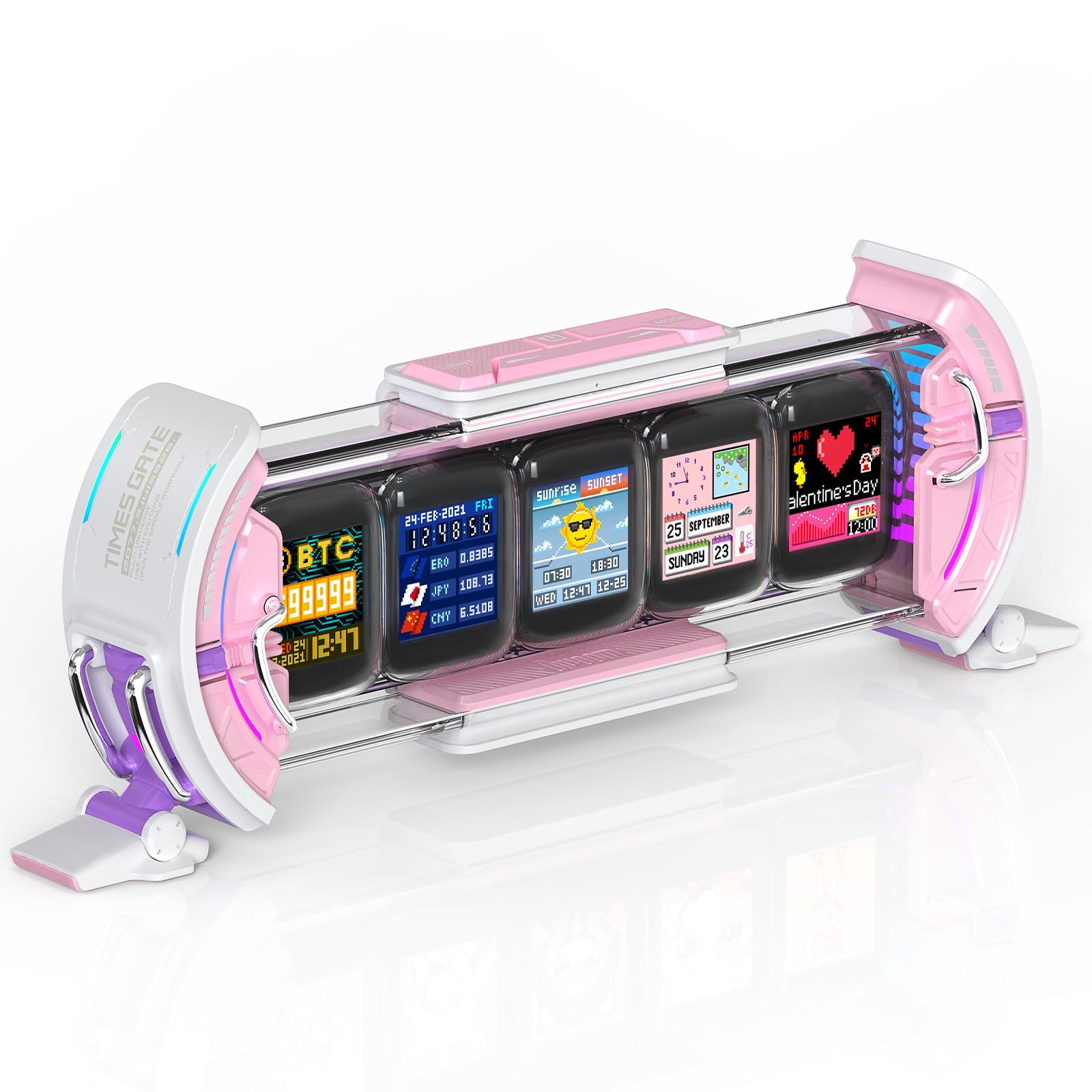 Divoom Times Gate 置き時計 おしゃれ デジタル ピクセルアート/アプリ制御/5つのカスタマイズ可能 RGB スクリーン/WiFi接続/ゲームルームの装飾/DIY卓上時計/多機能 36