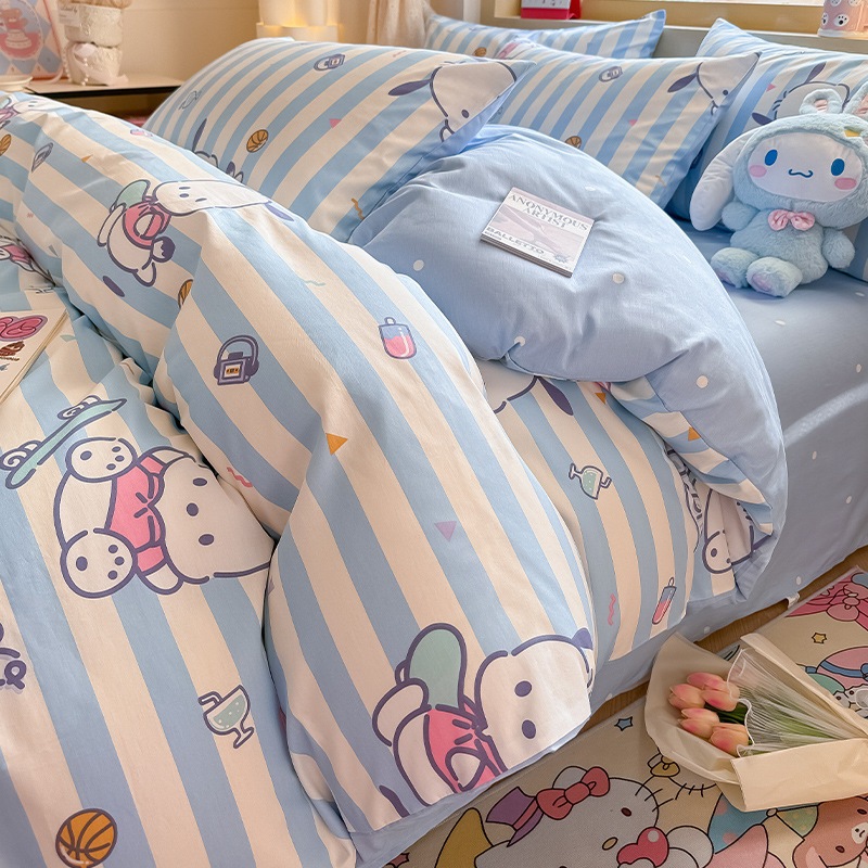 純綿シーツ4点セット全綿シーツ布団カバー南通家紡玉桂犬布団カバーベッド上3点セット