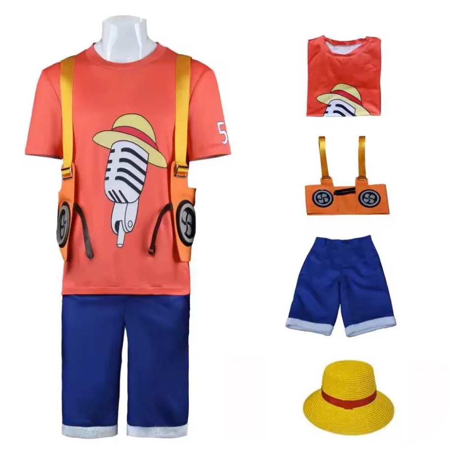 コスプレ衣ワンピースルフィコスプレパーカー子服劇場ONEPIECEFILMREDUTAキッズわんひルフィパーティー変演出服クリスマスパーティー