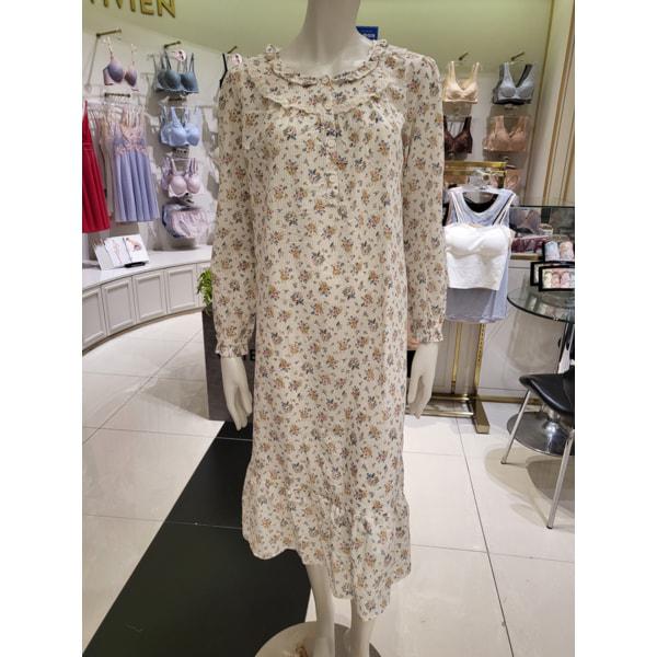 面ドビーフラワー捺染ワンピースパジャマ(GW8906A)