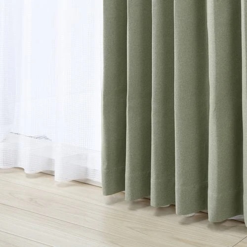 【今週のお買得品】ヤマダデンキYSC23ｾｯﾄｽﾑｰｽGN178 4枚組(ドレープ×2レース×2）セットカーテン 遮光1級 遮音 形状記憶 スムース 100x178cm グリーン
