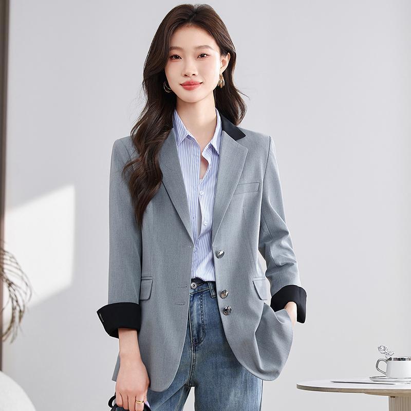 ジャケット レディース ブレザー 春秋 ファッション ジャケット カジュアル カラー スーツトップ シングルブレスト おしゃれ ビジネス 通勤 かわいい