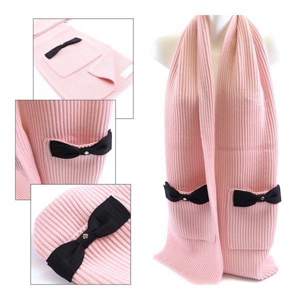 セール 正規品 USA直送 アウトレット マフラー レディース リボン ラメ ポケット ピンク KS1002695-531