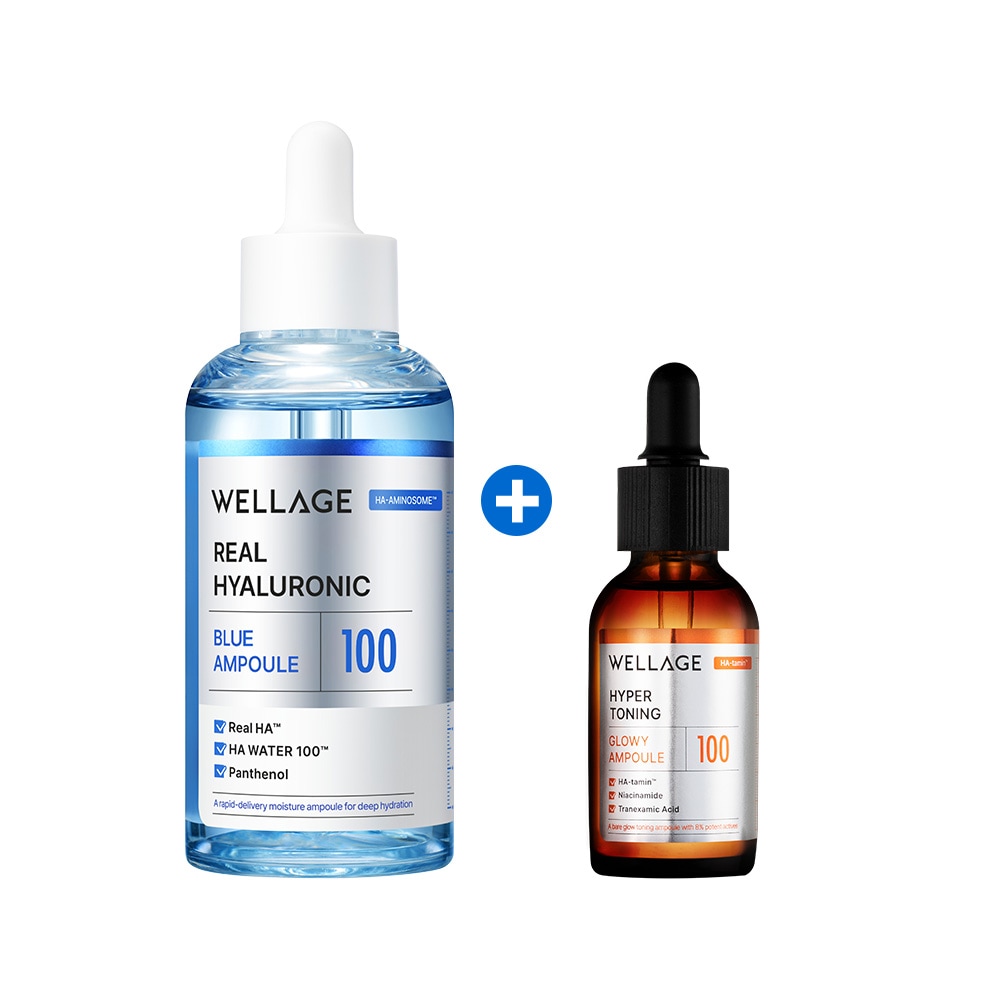 [2点セット]ウェラージュ リアル ヒアルロニック ブルー 100 アンプル (100ml) + ハイパー トニング グロイ アンプル (30ml)