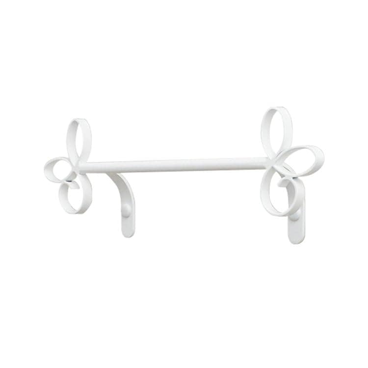 タオルバー アイアン リーフ タオル掛け (ホワイト Sサイズ)