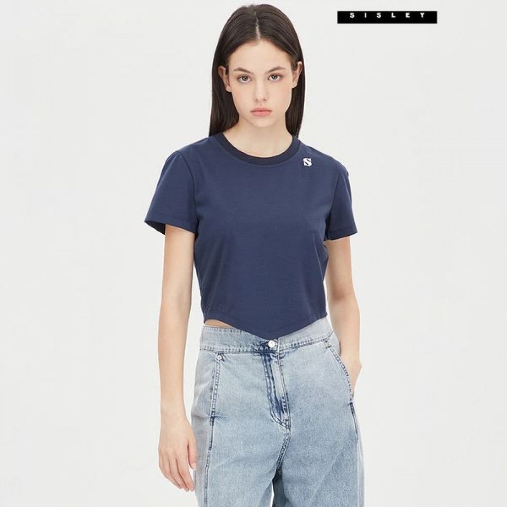 [シスレー] シスレー刺繍レタリングクロップTシャツSATSD1531