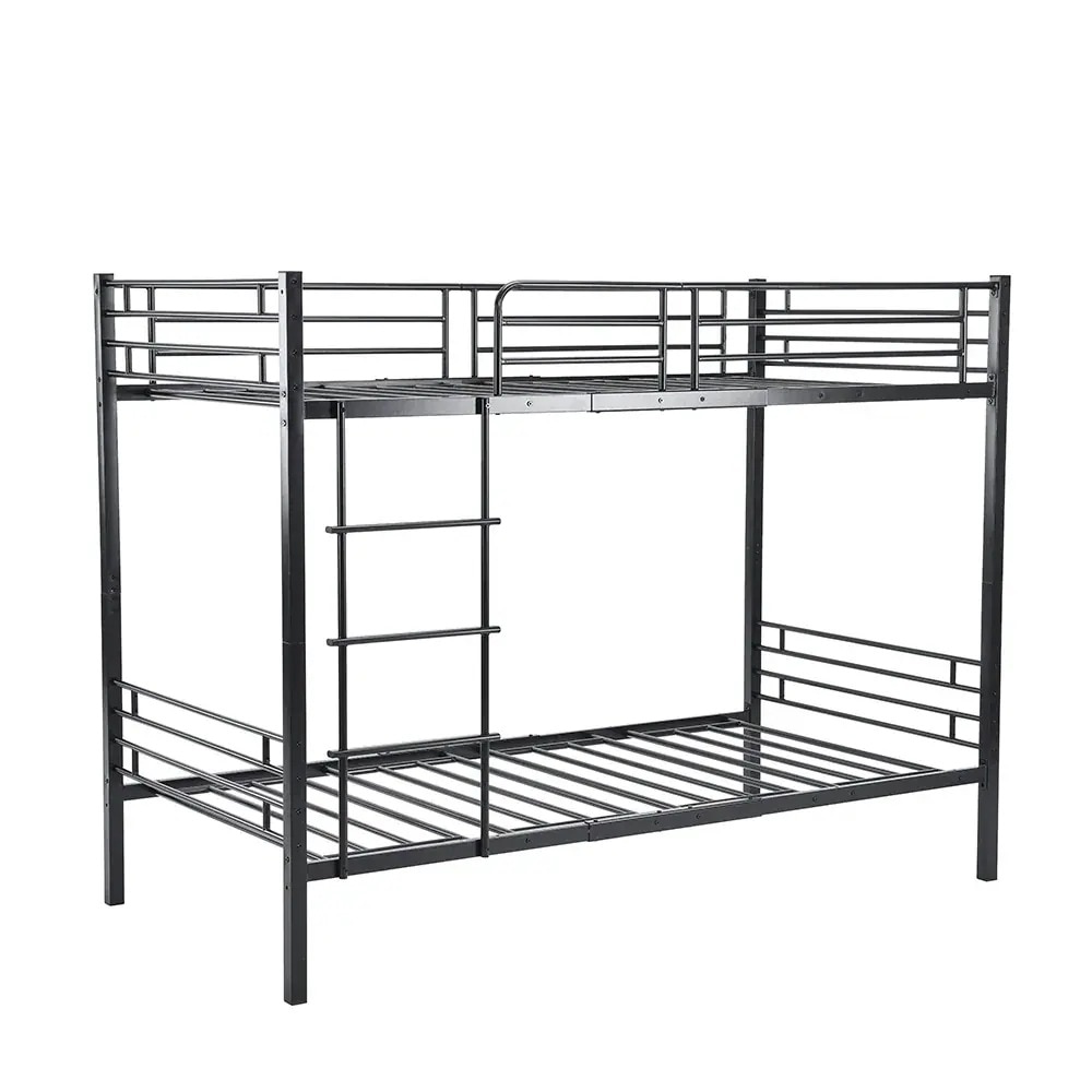 2025 二段ベッド ロフトベッド 分別可能 上下分割可能 パイプベッド シングル ロータイプ シングルベッド パイプベッドGG7892 SteelG27 【ブラック】