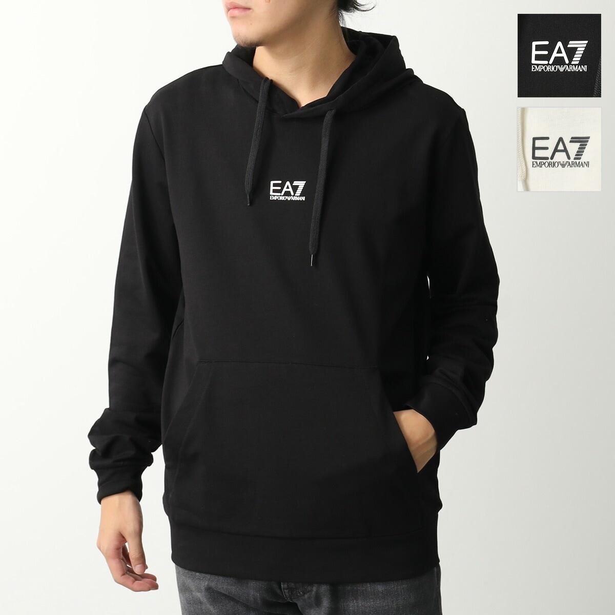 EA7 EMPORIO ARMANI エアセッテ エンポリオアルマーニ パーカー 8NPM32 PJVRZ メンズ スウェット プルオーバー ロゴ カラー2色