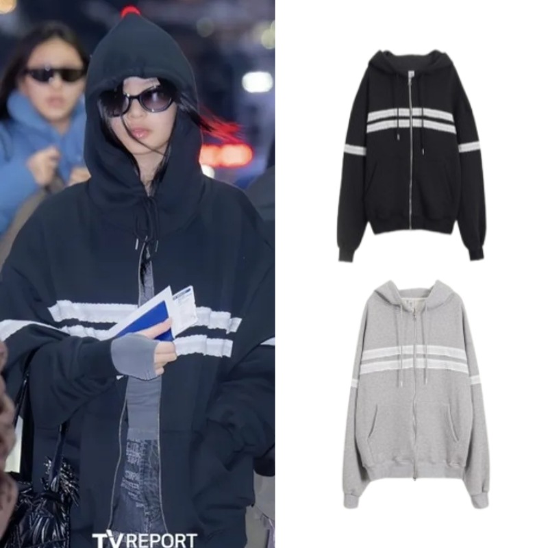 【Newjeansハニー着用】TORCHON RIBBON LACE OVERSIZED HOODIE Zip-up