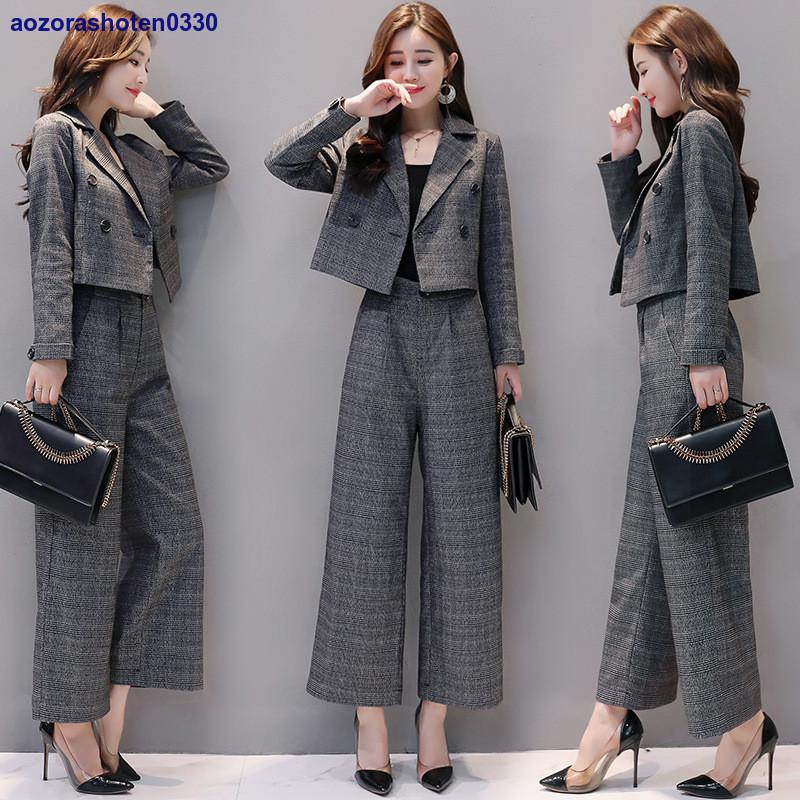 セットアップ スーツパンツ レディース ワイドパンツ ジャケット 2点セット お洒落 通勤 母 フォーマル オフィス 入学式 卒業式 セレモニー