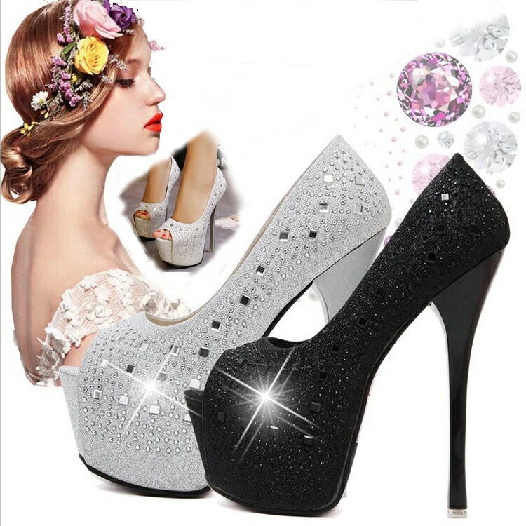 キャバ ヒール パンプス 結婚式 サンダル レディース ヒール15.5cm ピンビール ウェディングシューズ キラキラサンダル 22~24.5cmサイズ 靴 歩きやすい ヒー シンプル