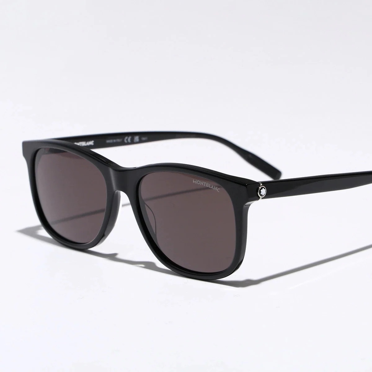 MONTBLANC モンブラン サングラス MB0013S メンズ ウェリントン型 フルリム セルフレーム ロゴ アイウェア 001/BLACK-BLACK-GREY