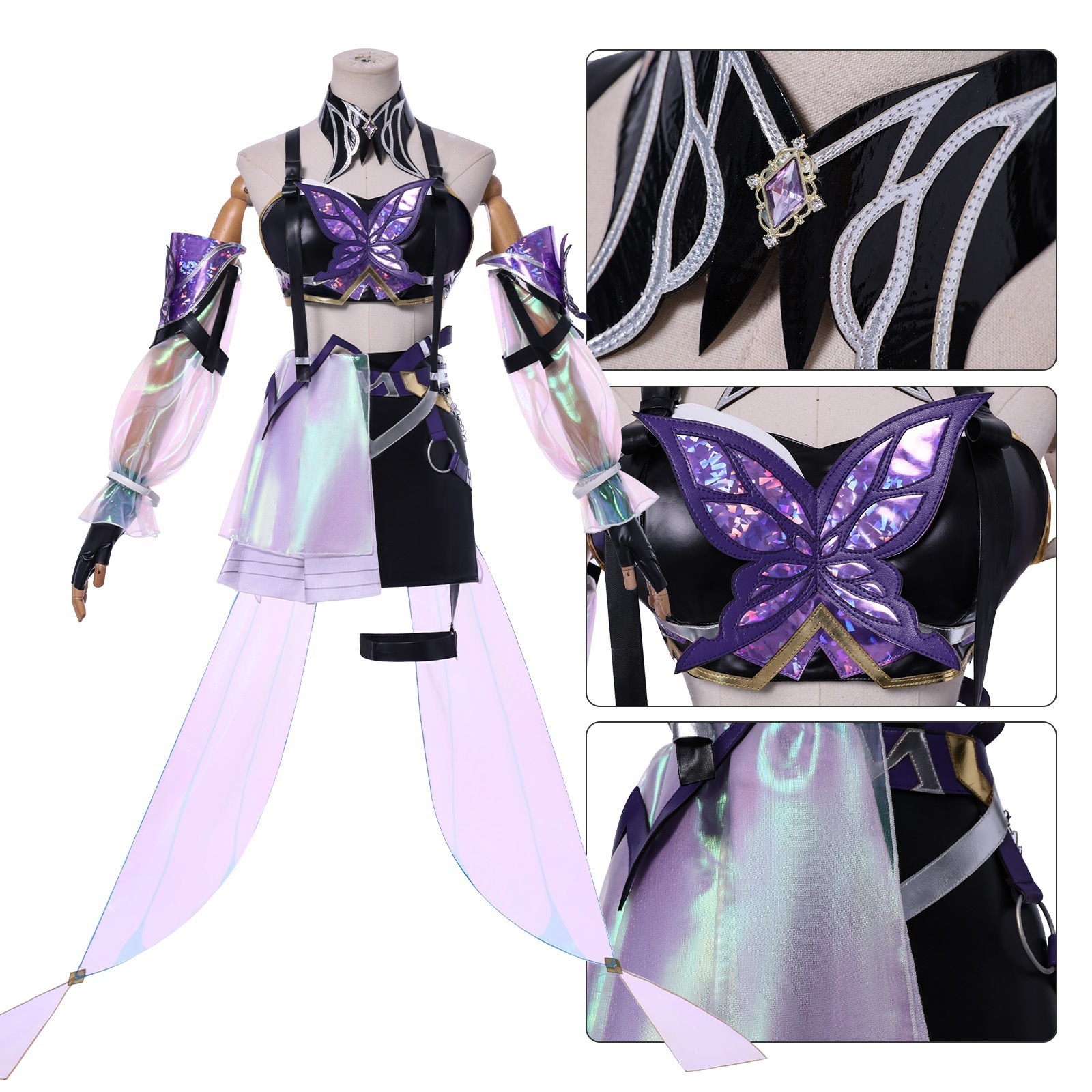 王者栄耀源・夢荆轲阿珂化蝶舞cos服装遊戯働漫服二次元コスプレ