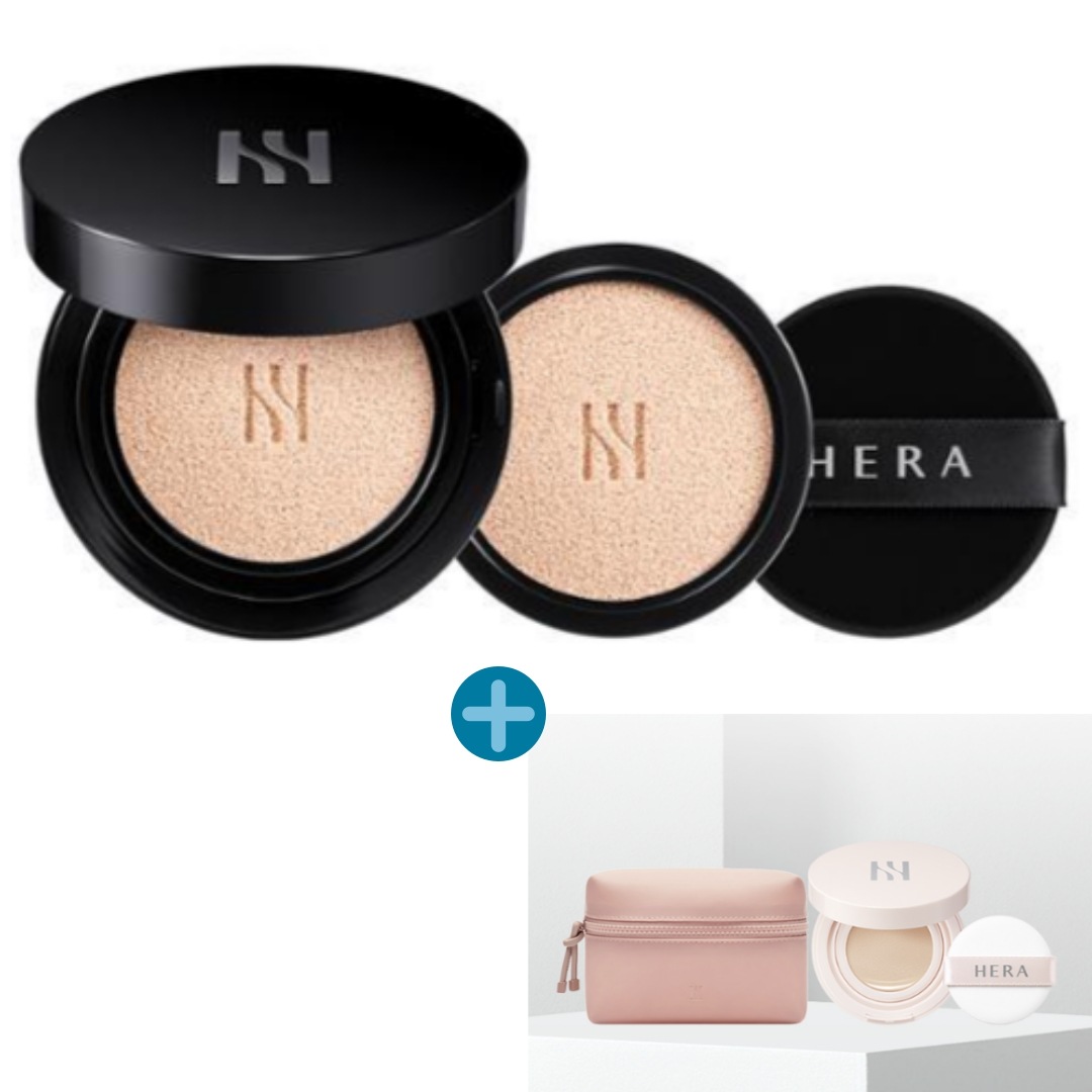 [グロークッション ミニ21N+ポーチ]ブラッククッション ファンデーションデュオ SPF34/PA++ 15gx2(本品15g+詰め替え15g)