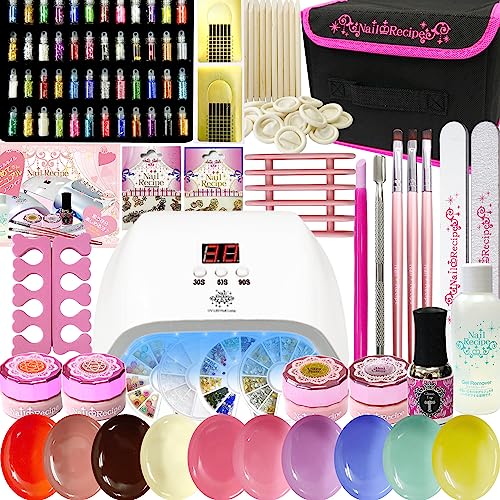 Nail Recipe(ネイルレシピ) ジェルネイル セット セルフネイル 初心者 カラージェル付き ギフト (36WライトBセット)