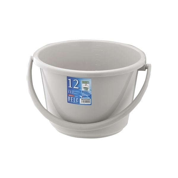20セット ポリバケツ/清掃用品 12WB ライトグレー 丸型 ベルク 家庭用品 掃除用品 業務用