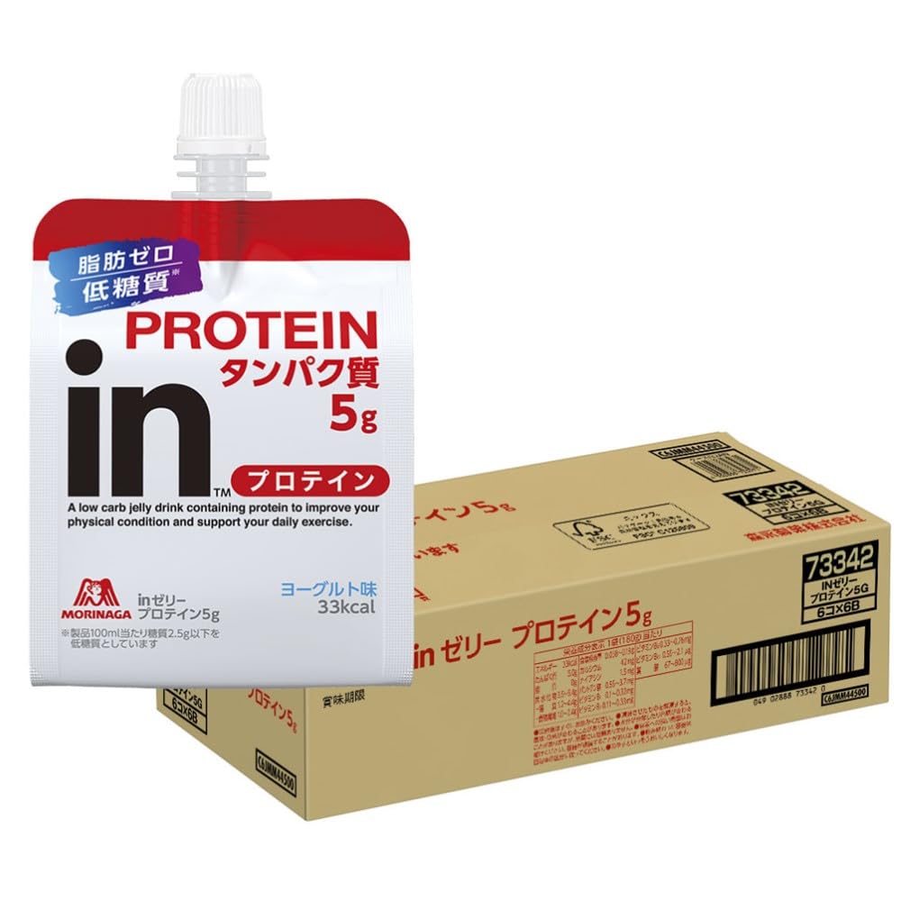 inゼリー プロテイン5g ヨーグルト味 (180g×36個) プロテイン タンパク質 低糖質 脂肪ゼロ ホエイ 10秒チャージ 森永製菓
