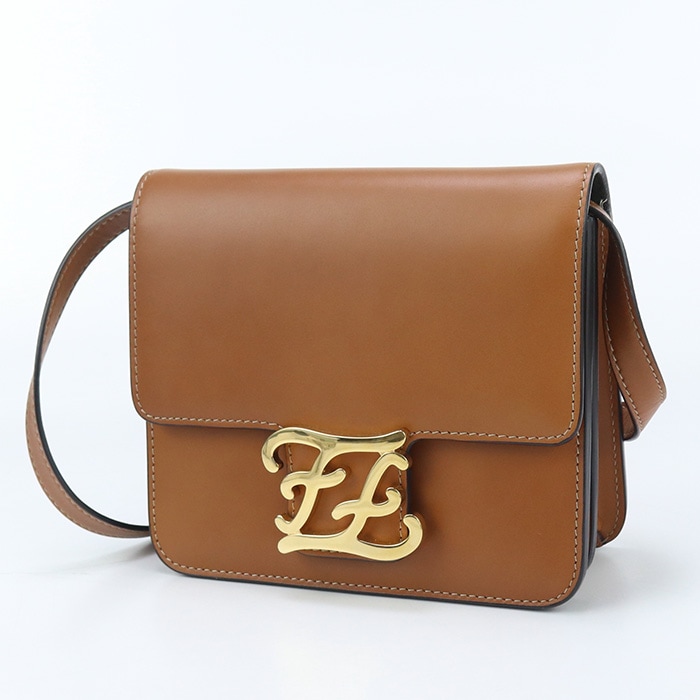 ショルダーバッグ カーリグラフィ FE90591 ショルダーバッグ レザー ショルダーバッグ ブラウン【中古】 レディース ブランド Aランク