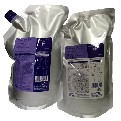 【在庫限り】 ミルボン プラーミア ヘアセラムシャンプー F 1000ml ＆ トリートメント F 1000ml 詰め替え用 セット