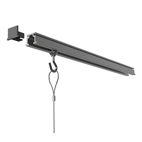 福井金属工芸 C型ピクチャーレールセット 幅100cm シルバー 天井用 額 絵画展示 先付け後付け