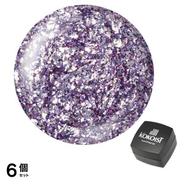 KOKOIST(ココイスト) エクセルライン ソークオフカラージェル E-195 パープルスパングリッター 2.5g 6個セット