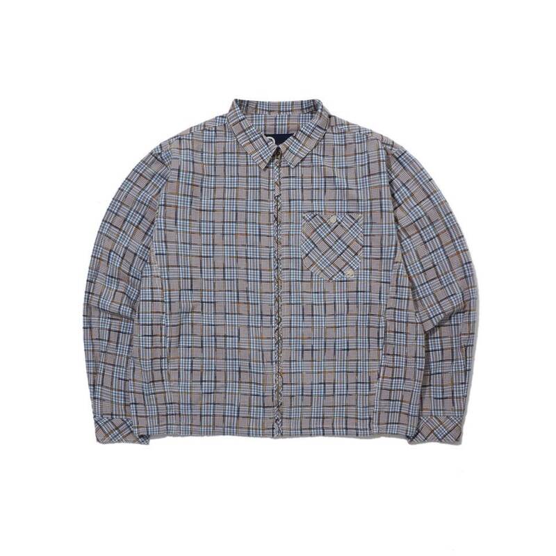 ペンフィールド PENFIELD ウォッシュド柄ジップアップシャツ ブルー FS1WJ07U 479840