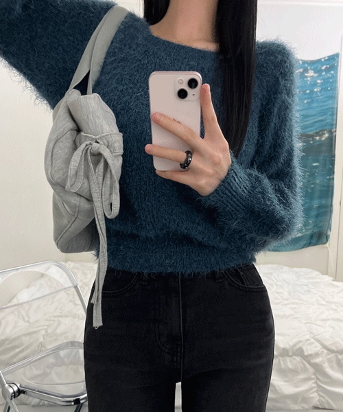 sol square puff knit (7color)