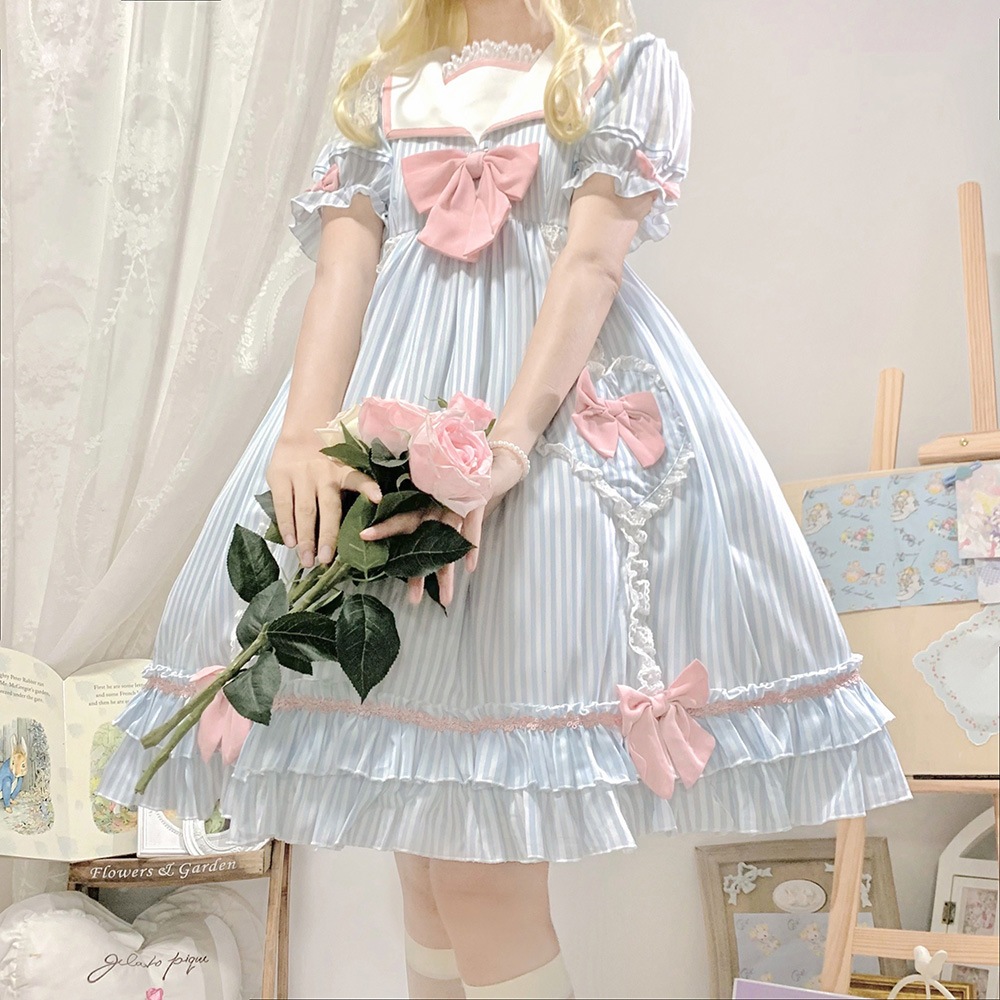 サマードレスサマースウィートハートOPライトロリータデイリーロリータレトロドレスソフトガールドレス
