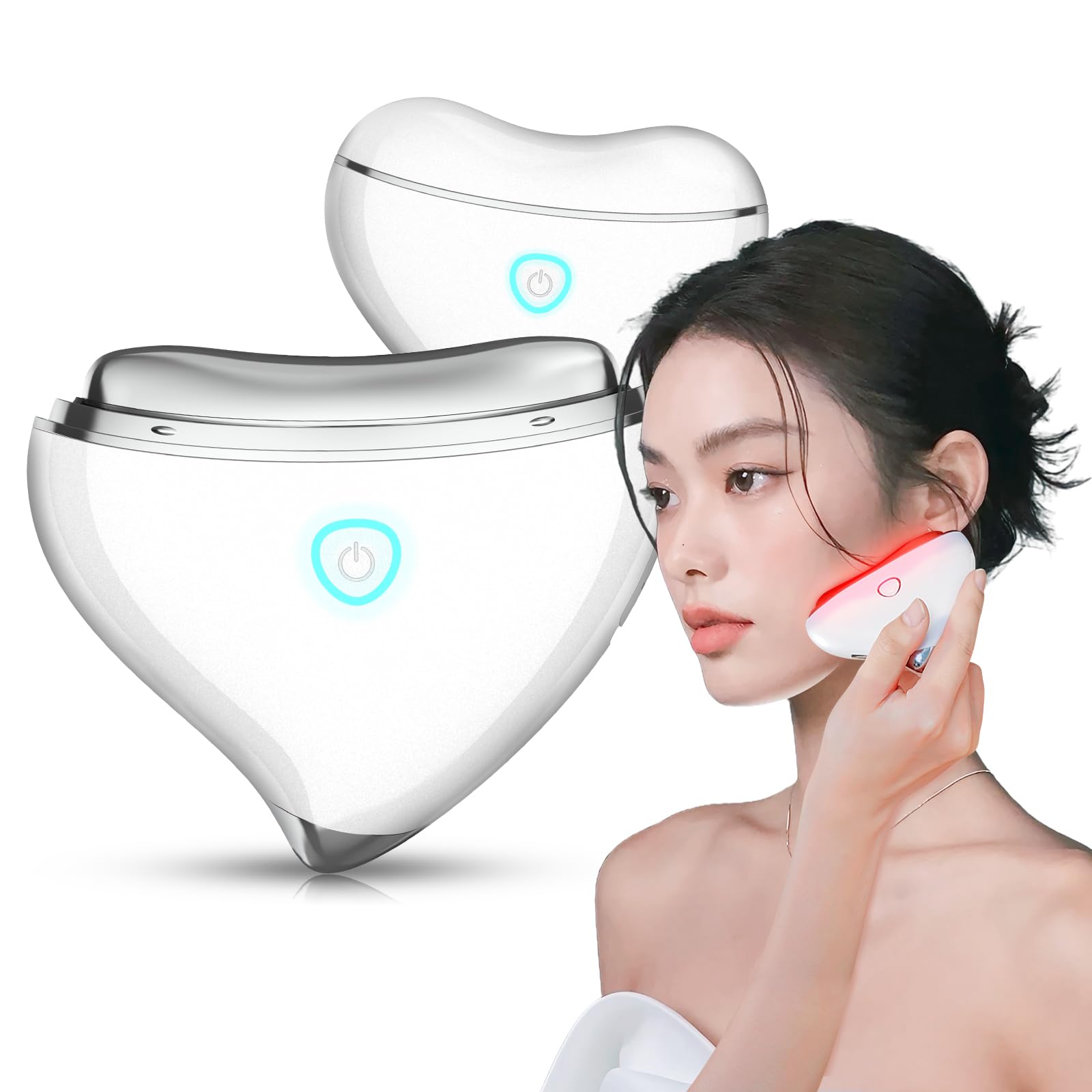 美顔器 EMS 微電流 充電式 かっさ 美顔ローラー 温熱ケア 3色LED 自宅で全身 4つの多機能モード 温感 男女兼用 母の日に最適 プレゼント 超軽量 持ち運び便利 日本語説明書付き