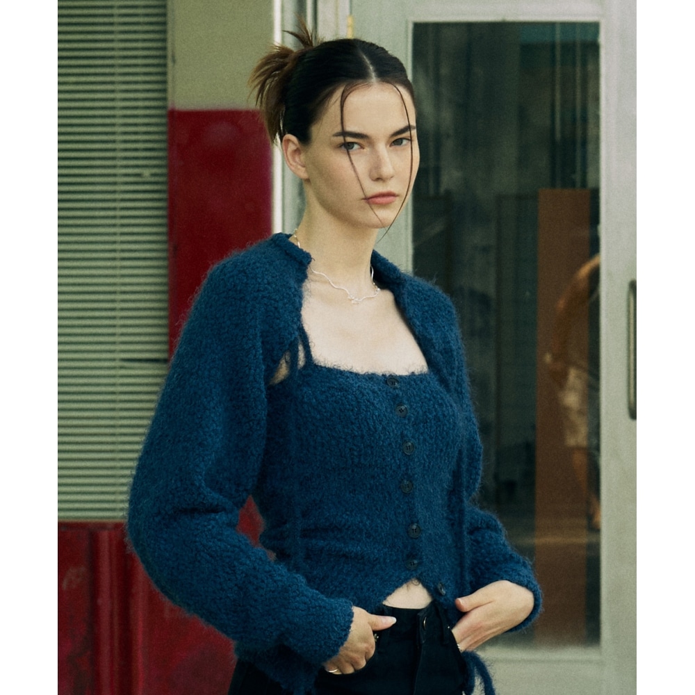 LARTIGENT L6 ボレロ＆ビスチェニットセット(ブルー)