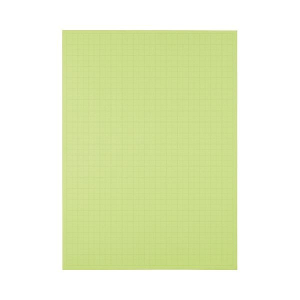 (まとめ) TANOSEE 模造紙（プルタイプ） 本体 788×1085mm 50mm方眼 ウグイス 1ケース（20枚） (×10セット)