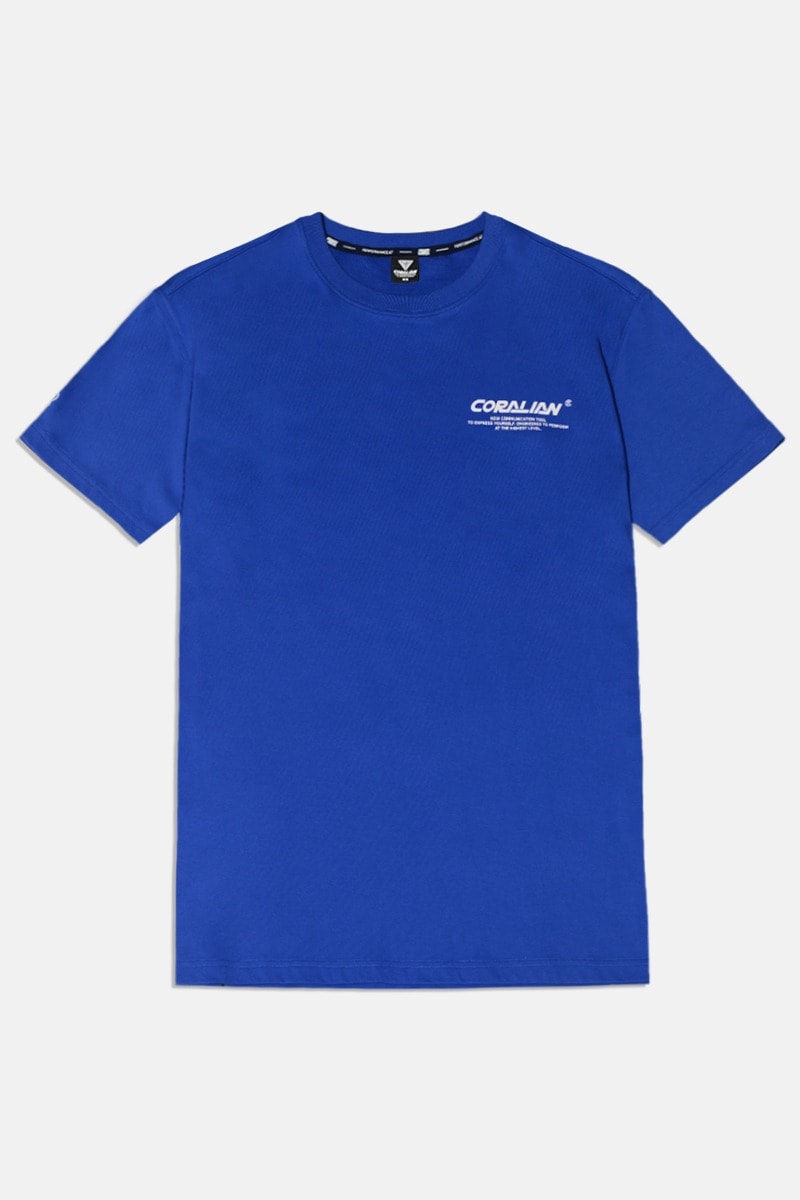 [ランオフ]ボックスレタリング オーバーフィット 半袖Tシャツ_ブルー[CRTC1166]