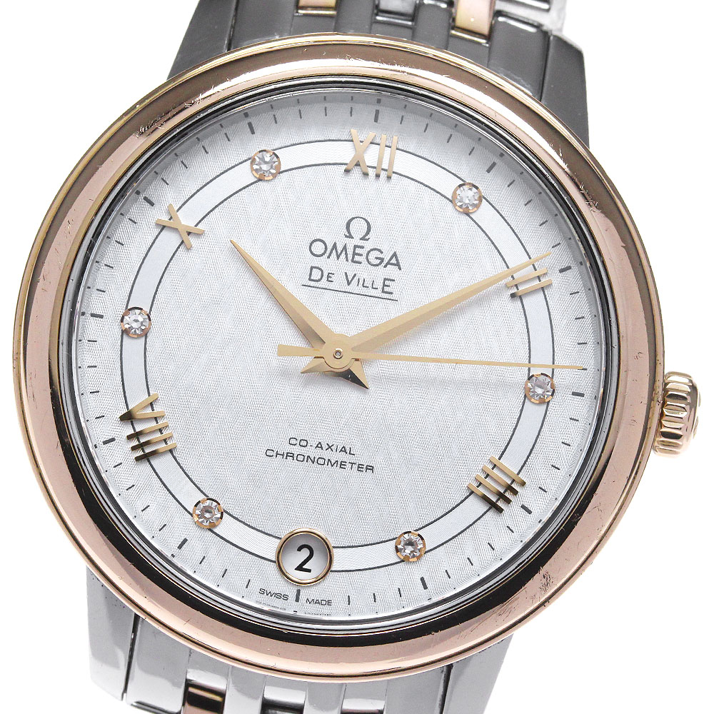 オメガ OMEGA 424.20.33.20.52.002 デビル プレステージ 6Pダイヤ 自動巻き レディース 箱・保証書付き_850276【中古】