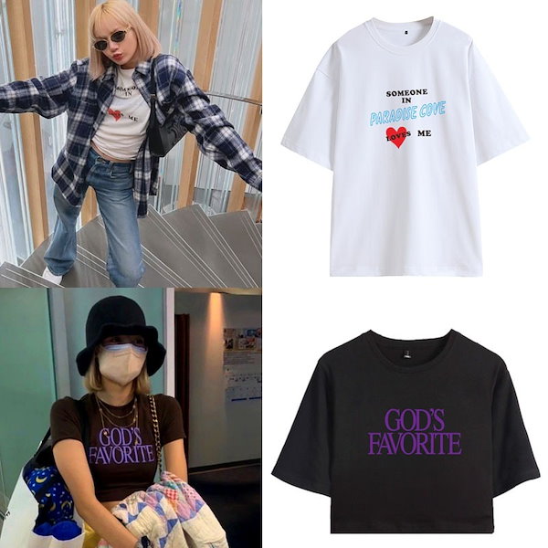 BLACKPINK LiSA ポップアップ　Tシャツ　Mサイズ　韓国限定 LiSA ROCKSTAR ポップアップ クロップドTシャツ Mサイズ 韓国